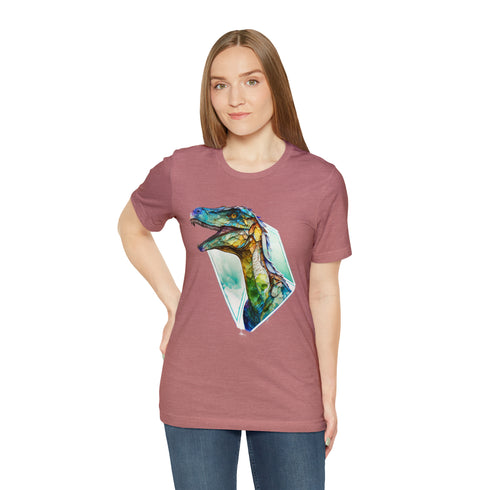 Stained Glass Velociraptor - Short Sleeve Tee